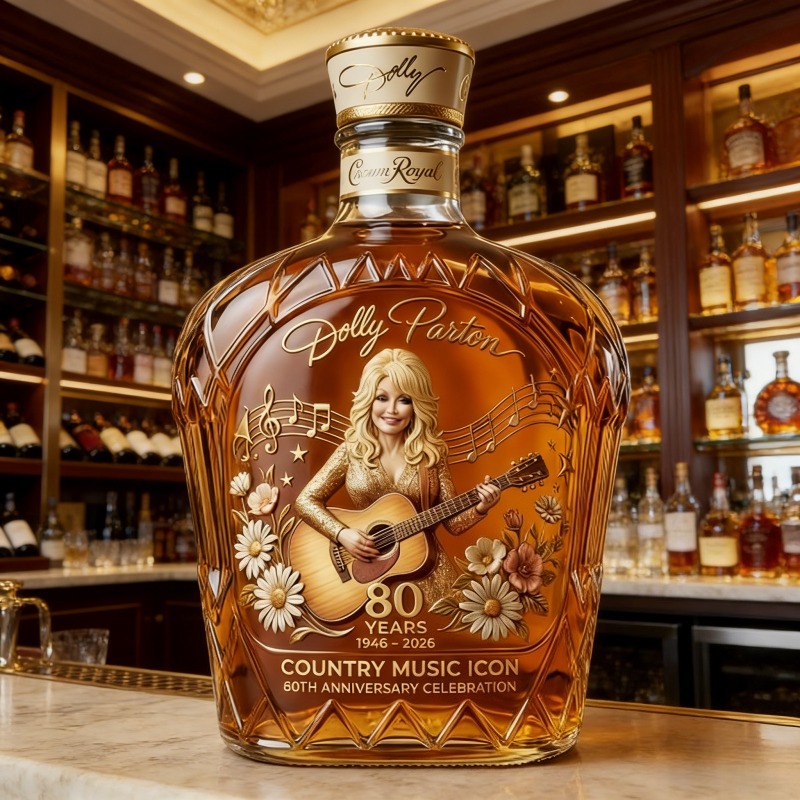Glass Decanter Whiskey - Dolly Parton Premium Country-Musik-Themen Whisky-Dekanter, Handgefertigte