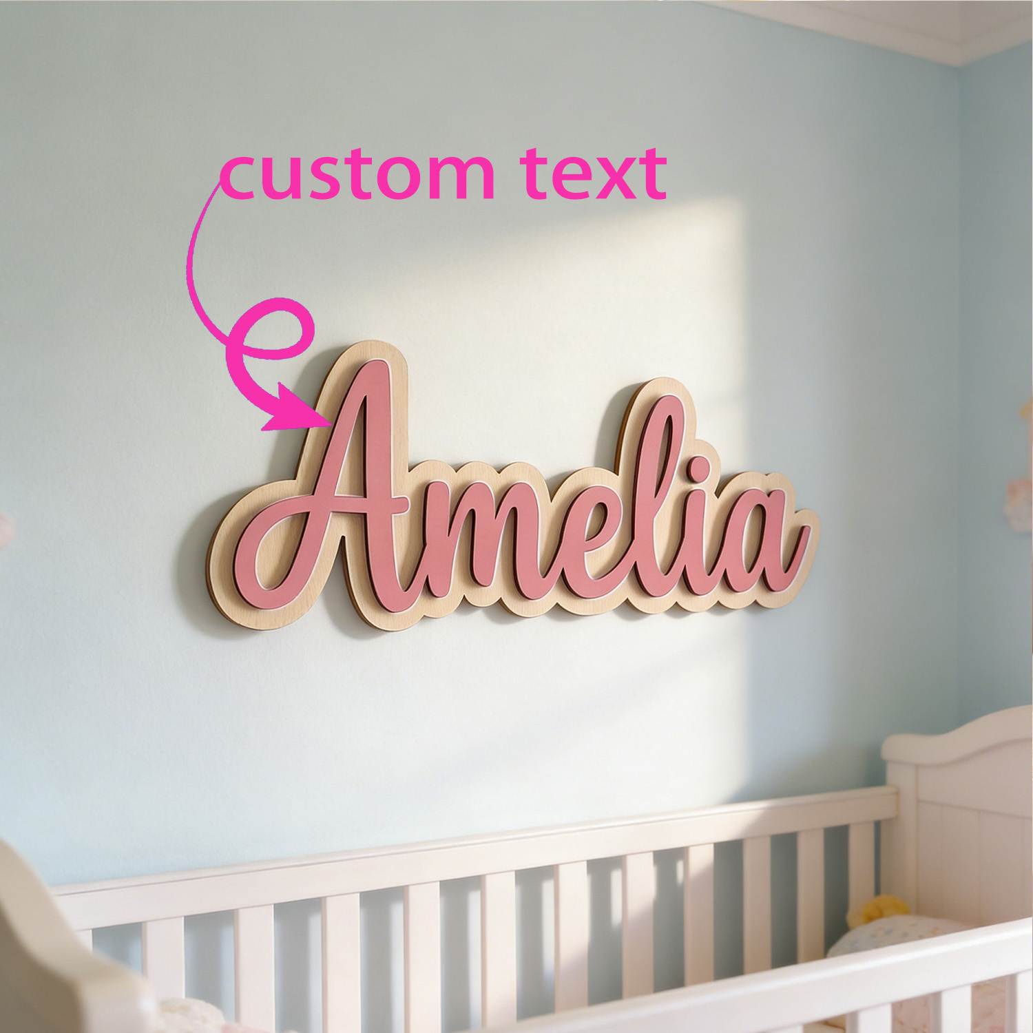 Personalized Engraved Gift - 1 Stück personalisierte doppelschichtige Holz-Namensschilder, personalisiertes