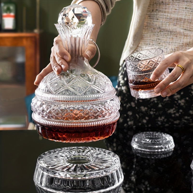 Glass Decanter Whiskey - Kristall-Weindekanter, elegantes, handgefertigtes Weindekanter-Set aus Glas