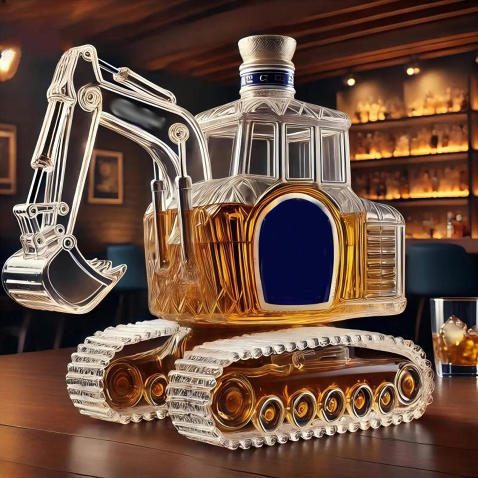 Glass Decanter Whiskey - Robuster Bagger-Whisky-Dekanter – Premium-Handwerkskunst als Geschenk