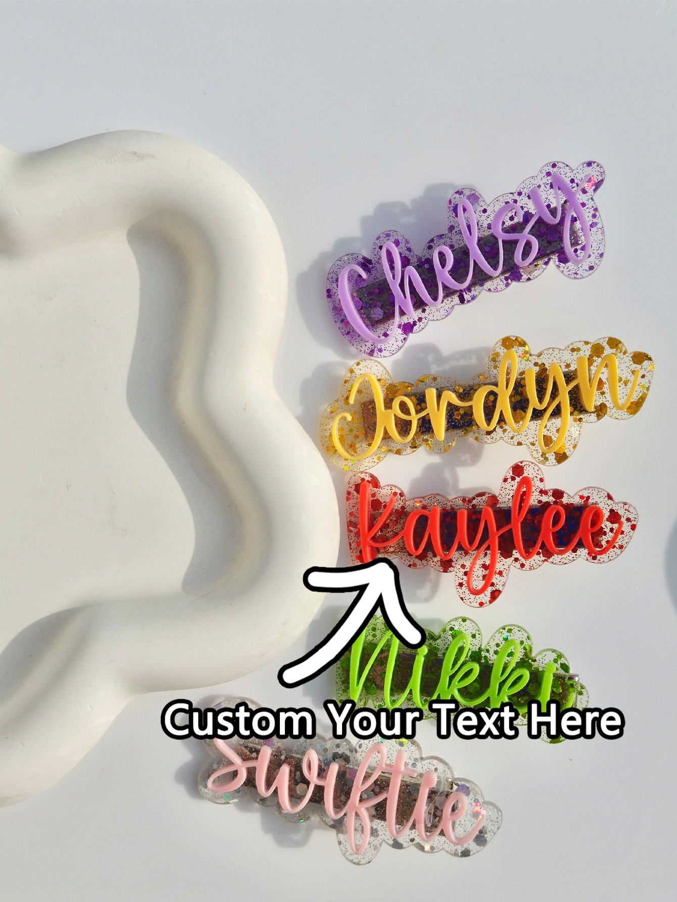 Personalized Engraved Gift - 1 x individuelle Haarspange – personalisierter
