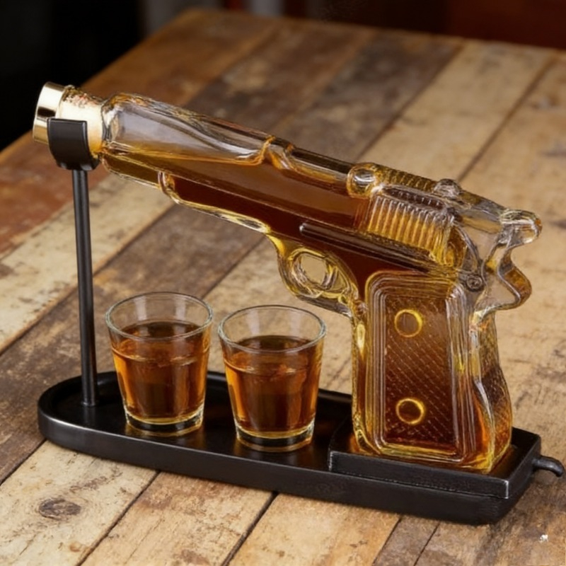 Pistolenförmiges Whisky-Dekant – Glass Decanter Whiskey Bewertung und Preis