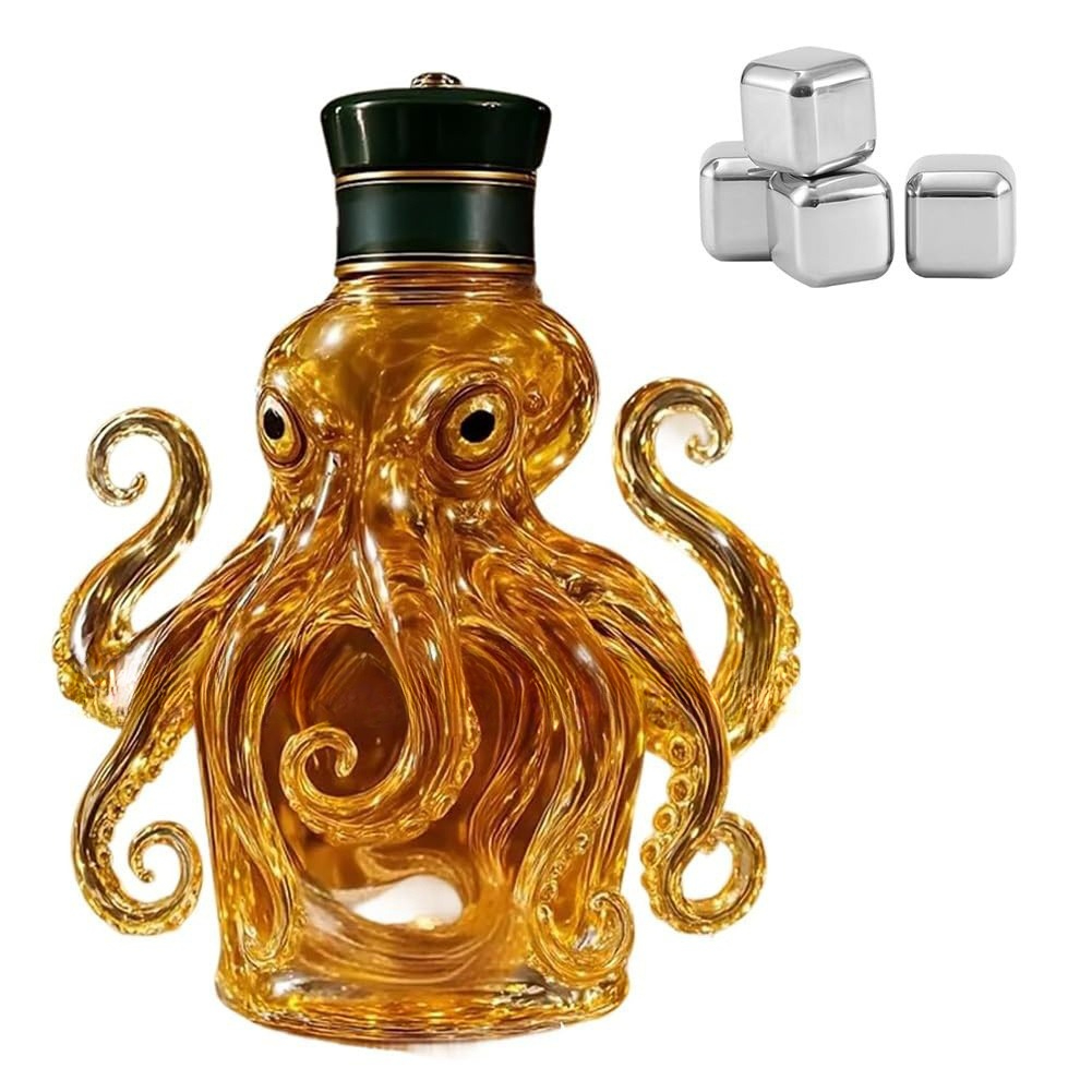 3D-Geschnitzter Oktopus-Whisky – Glass Decanter Whiskey Bewertung und Preis