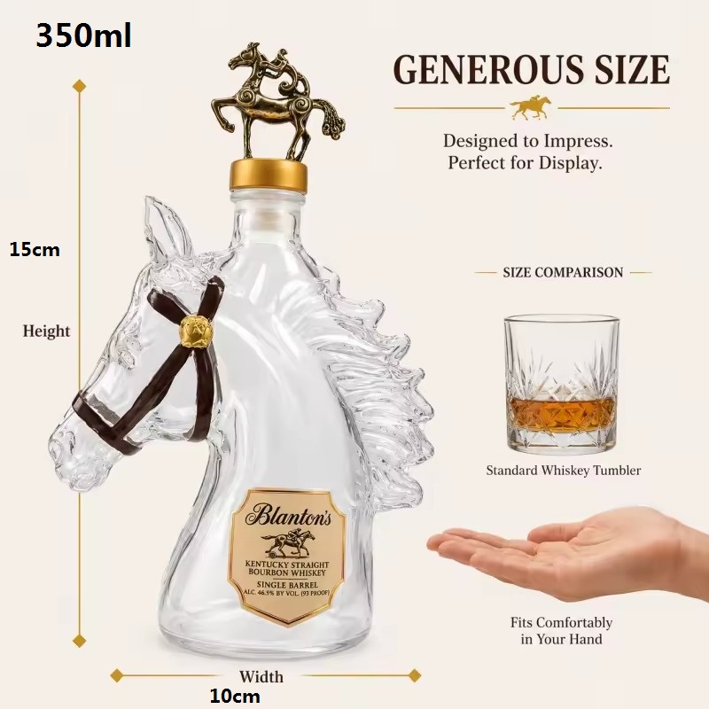 350ml Pferdeförmiger Glas-Whis – Glass Decanter Whiskey Bewertung und Preis